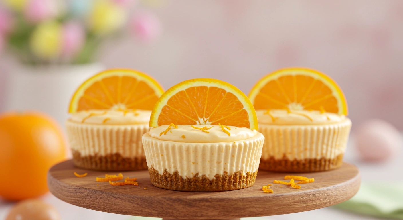 Mini Easter Orange Cheesecakes
